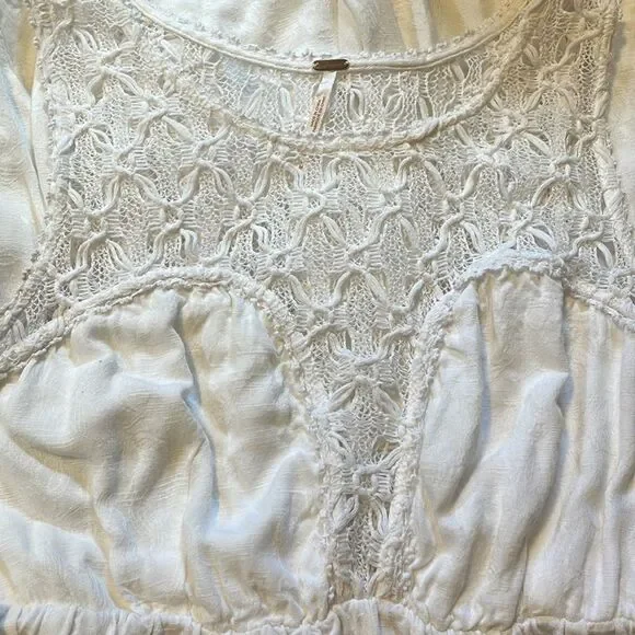Free People Fiesta Lace Mini Dress White M - Picture 7 of 10